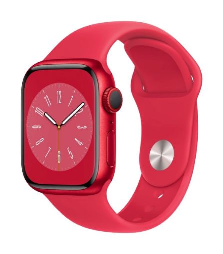 Apple Watch Series 8 GPS + Cellular 41mm RED Aluminium Case with RED Sport Band-Regular