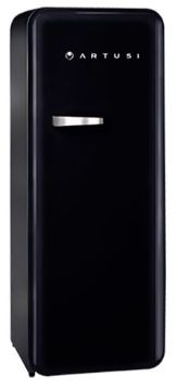 Artusi - 251L Retro Freestanding Top Mount Fridge RHH - Black