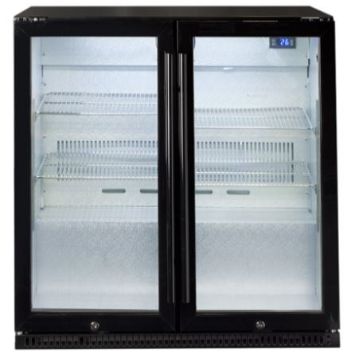 Artusi - 190L Outdoor Bar Fridge w/ Double Glass Doors - Black