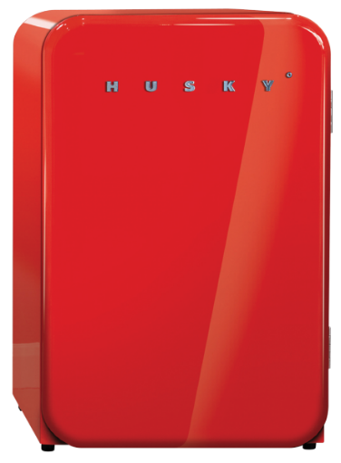 Husky - 112L Retro Bar Fridge w/ Reversible Door - Red