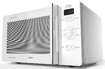 Whirlpool 25L 800W Crisp N Grill, Steam, Auto Chef Microwave White