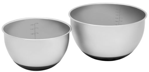 Westinghouse 2Pc Mixing Bowl Set, 3L + 5L Black/SS