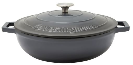 Westinghouse Cast Iron Pot, Ombre Grey, 30cm Round Shallow