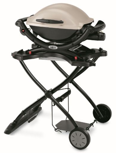 Weber Baby Q Titanium Q1000 LP + Portable BBQ Cart