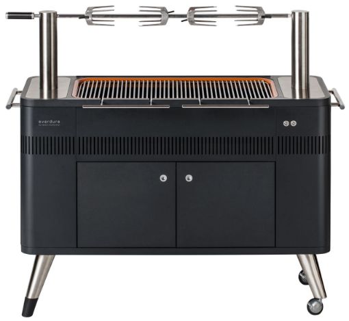 Everdure by Heston Blumenthal Hub Electric Ignition Charcoal BBQ and Long Cover Black