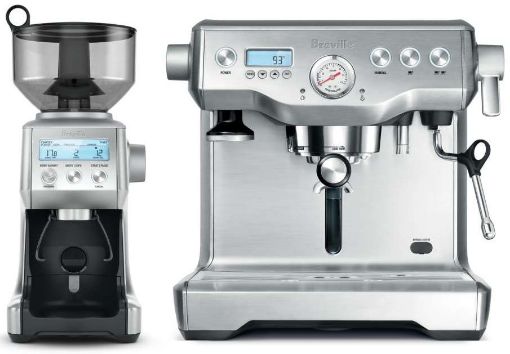 Breville - The Dynamic Duo: Dual Boiler Coffee Machine and Smart Grinder Pro - Chrome