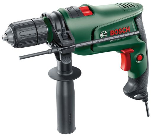 Bosch - Hammer Impact Drill EasyImpact 600 (600 Watt, Keyless Chuck,Handle Inc)