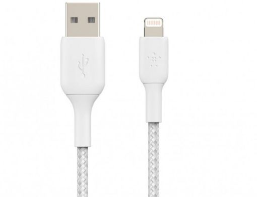 Belkin BoostCharge 1m Braided Lightning to USB-A Cable - White