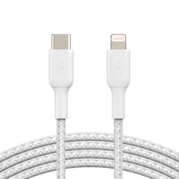 Belkin BoostCharge 1m UCB-C to Lightning Braided Cable - White