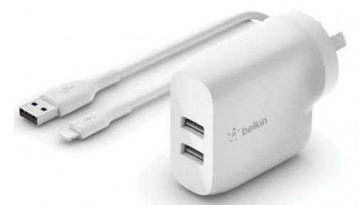 Belkin Boost Charge Dual USB-A Wall Charger 24W + Lightning to USB-A Cable