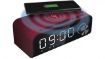 Laser Alarm Clock FM Radio Wireless Charding w/ Speaker Red