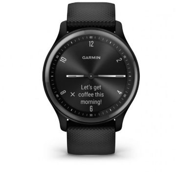 Garmin Vivomove Sport Fitness Tracker Black Case and Silicone Band