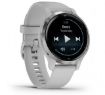 Garmin Venu 2S GPS Smart Watch Silver Bezel with Mist Gray Case and Silicone Band