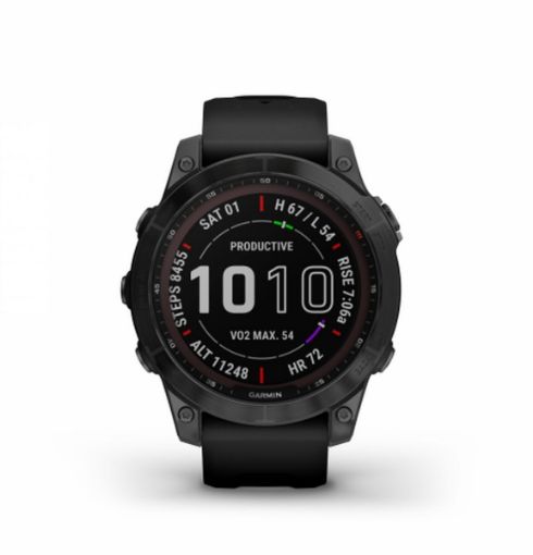 Garmin Fenix 7 Saphire Solar Watch Black DLC Titanium with Black Band