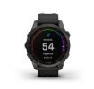 Garmin Fenix 7S Sapphire Solar Watch Carbon Grey DLC Titanium with Black Band