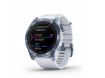 Garmin Fenix 7 Sapphire Solar Watch Mineral Blue Titanium with Whitestone Band