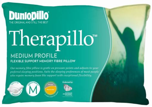 Dunlopillo Therapillo Flexible Support Medium Profile Memory Fibre Pillow White