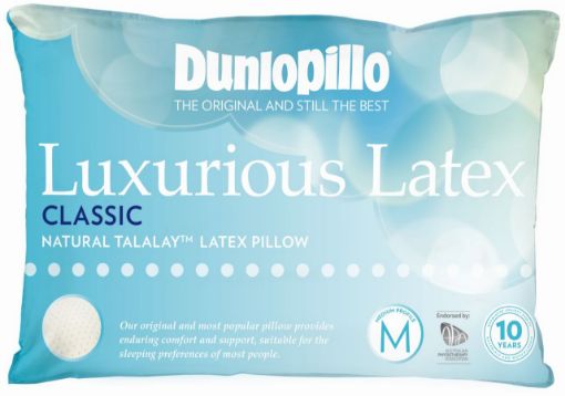 Dunlopillo Luxurious Latex Medium Profile and Feel Classic Pillow White