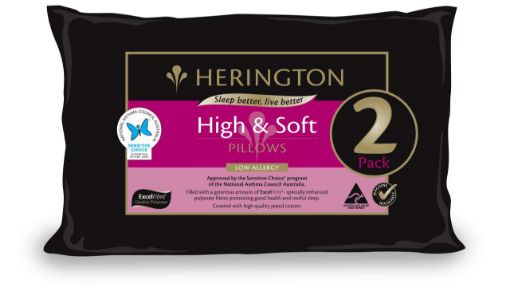 Herington - Low Allergy High & Soft Pillow Set, 2 Pack - White