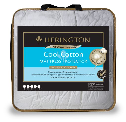 Herington - Cool Cotton Mattress Protector (King Bed) - White