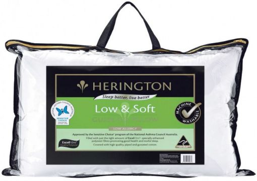 Herington - Low Allergy Low & Soft Pillow Set, 2 Pack - White