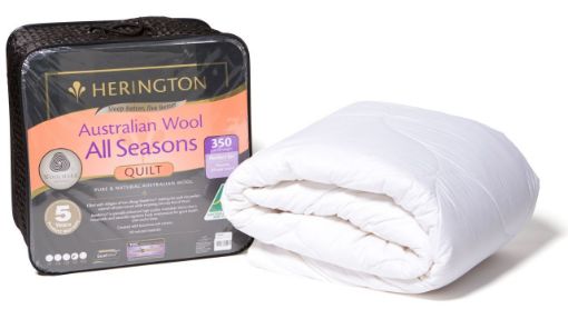 Herington - Wool All Seasons Quilt (King Bed) - White
