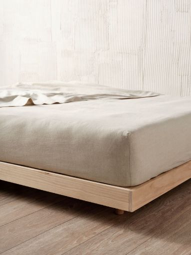 Linenhouse - Nimes King Bed Fitted Sheet - Natural