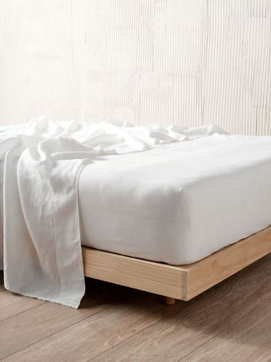 Linenhouse - Nimes King Bed Fitted Sheet - White
