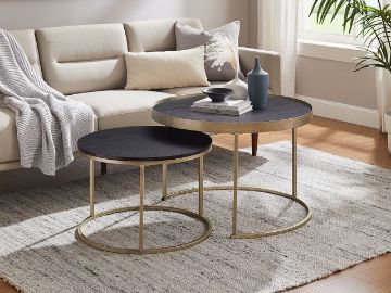 Criterion Nest Coffee Table Black - Brushed Gold