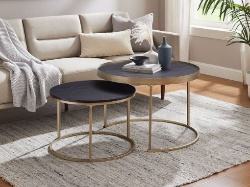 Criterion Nest Coffee Table Black - Brushed Gold