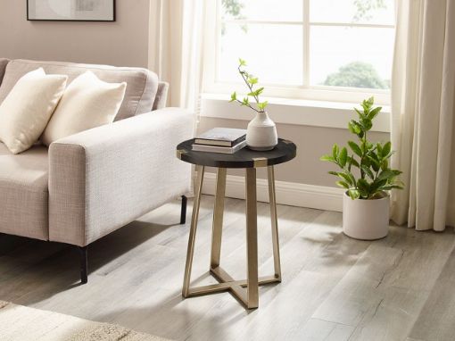 Criterion Capri End Table Black - Brushed Gold