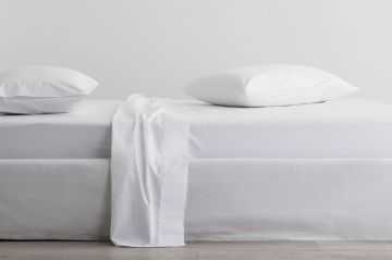 Sheridan - Organic Cotton 300TC Percale King Snow Sheet Set - 40cm