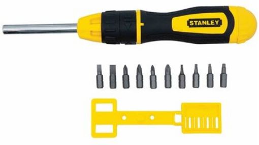 Stanley - Multibit Ratcheting Screwdriver Set, 12 Piece - Stainless Steel/Black