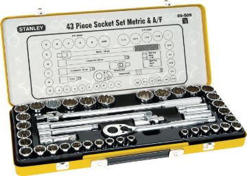 Stanley - 43 Piece 1/2"Drive Metric & A/F Socket Set