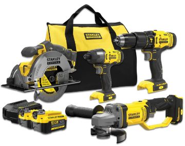 Stanley - FatMax 18V V20 4 Piece Combo Kit - Impact Drill, Circular Saw + 2x Batteries