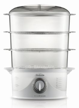 Sunbeam - VitaSteam Deluxe 3 Tier Food Steamer - White