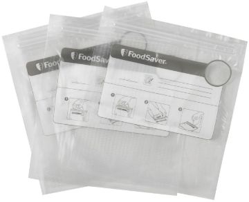 Sunbeam - 35 x FoodSaver Reusable Vacuum Zipper Bags - White