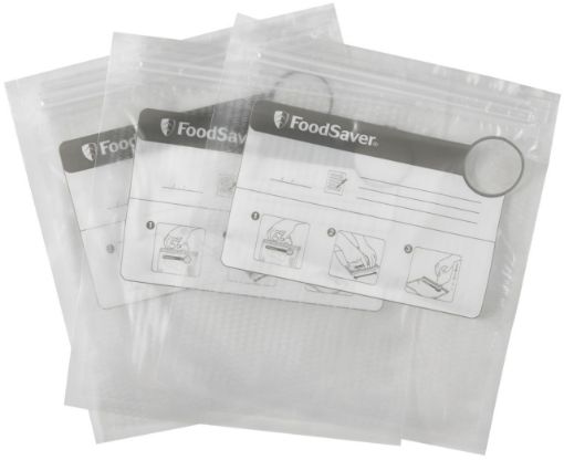 Sunbeam - 35 x FoodSaver Reusable Vacuum Zipper Bags - White