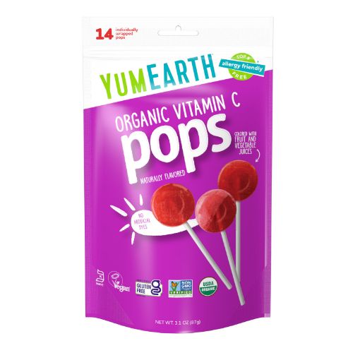 Yum Earth Organic Lollipops Bags Vitamin C 6x85g/14 lollipops per bag