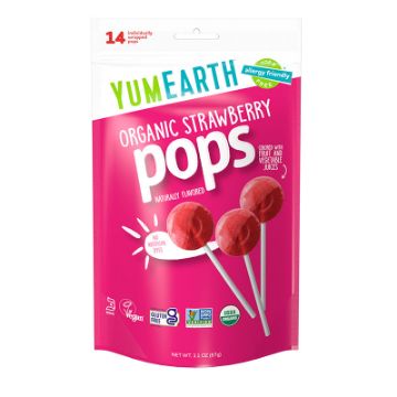 Yum Earth Organic Lollipops Bags Strawberry 6x85g/14 lollipops per bag