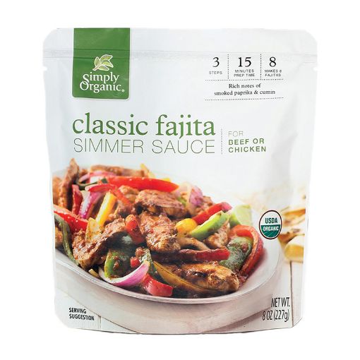 Simply Organic Classic Fajita Simmer Sauce 227g