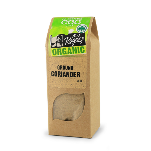 Mrs Rogers Organic Ground Coriander 30g FULL CASE ORDERS ONLY