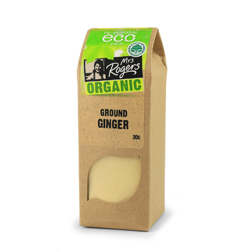 Mrs Rogers Organic Ground Ginger 30g FULL CASE ORDERS ONLY