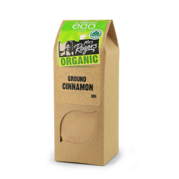 Mrs Rogers Organic Ground Cinnamon 30g FULL CASE ORDERS ONLY