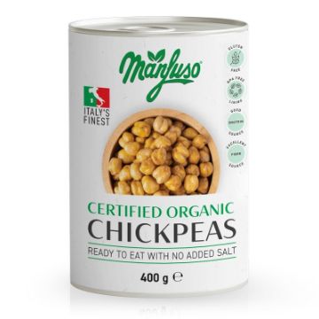 Manfuso Organic Chickpeas 400g FULL CASE ORDERS ONLY