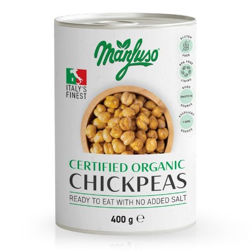 Manfuso Organic Chickpeas 400g FULL CASE ORDERS ONLY