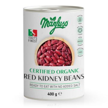 Manfuso Organic Red Kidney Beans 400g FULL CASE ORDERS ONLY