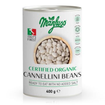 Manfuso Organic Cannellini Beans 400g FULL CASE ORDERS ONLY