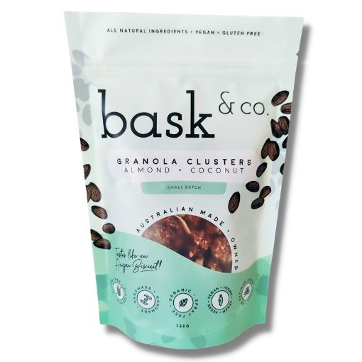 Bask & Co Gluten Free Granola Clusters - Almond & Coconut 250g