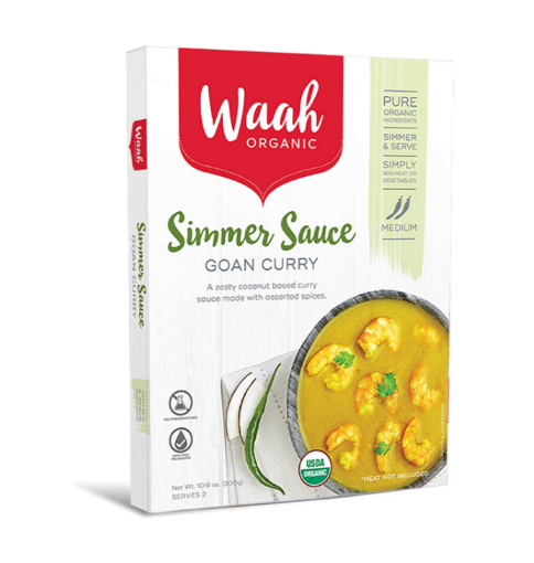 Waah Organic Simmer Sauces - Goan Curry 300g FULL CASE ORDERS ONLY